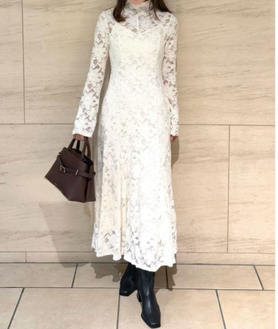 FRAY I.D フラワーストレッチレースワンピース