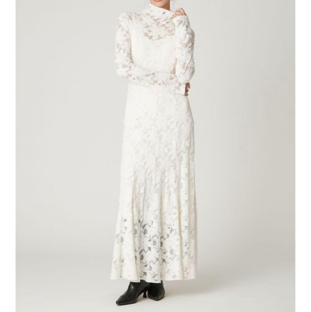 FRAY I.D フラワーストレッチレースワンピース