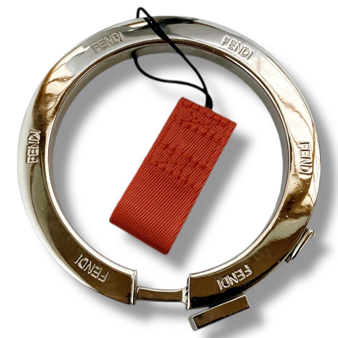 フェンディ 良品 アイコニック リングチャーム ストラップ Dカン シルバー