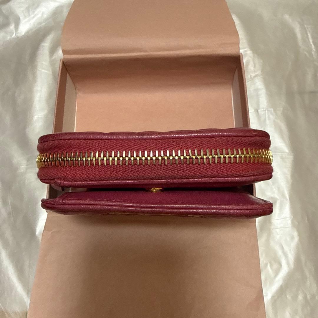 Miu Miu ミュウミュウ マテラッセレザー 二つ折り財布 ピンク