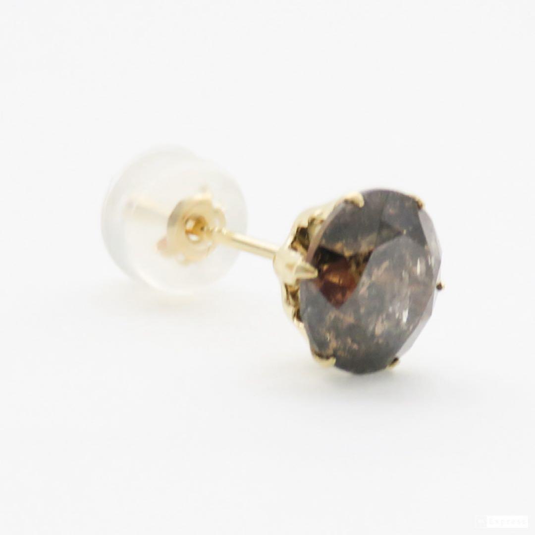 村*明様 【K18YG】天然ブラウンダイヤモンド 1.0ct 大粒　片耳ピアス