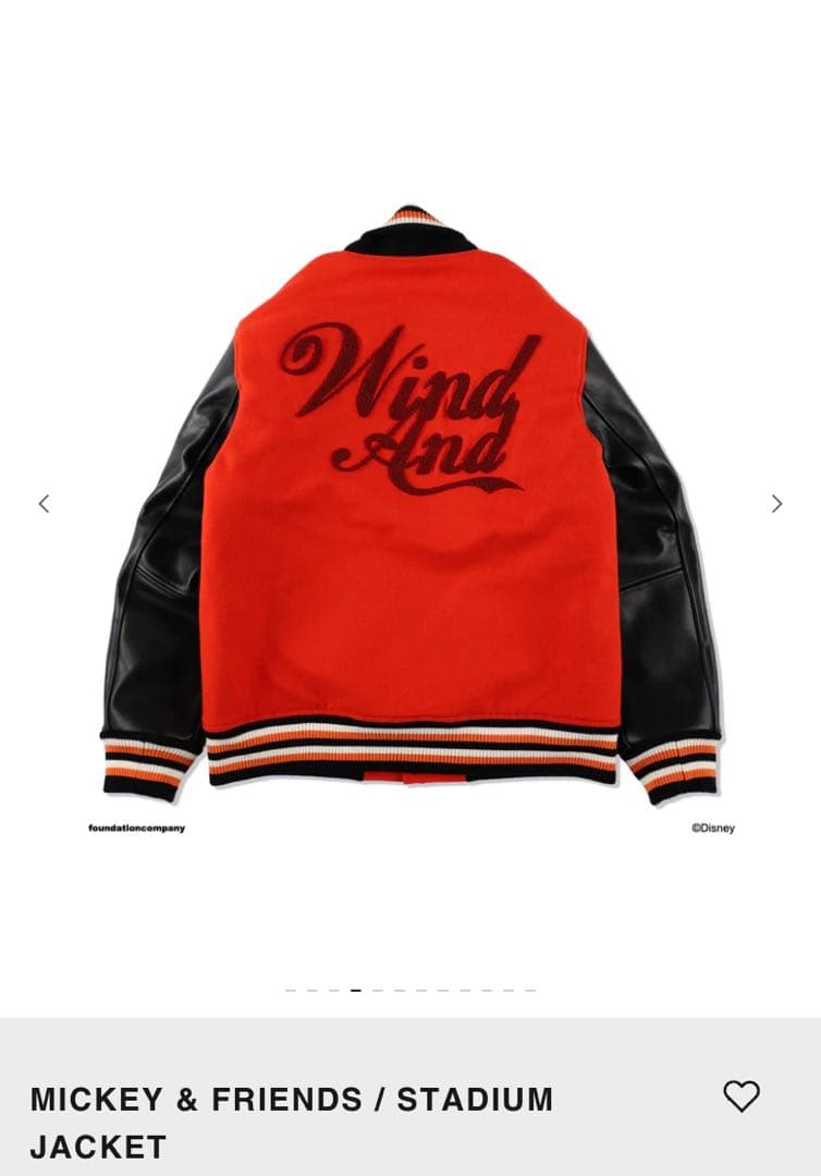 最終値下げWIND AND SEA ディズニーナンバリング スタジアムジャケット