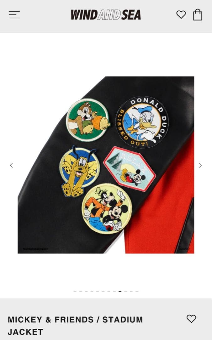 最終値下げWIND AND SEA ディズニーナンバリング スタジアムジャケット