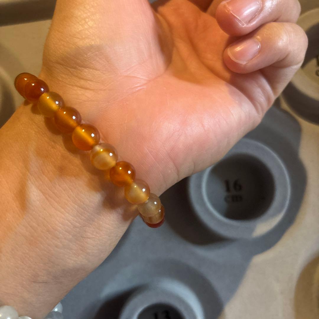 めちゃくちゃ綺麗！おすすめ！希少！高品質！老玉髄オレンジ九眼天珠！