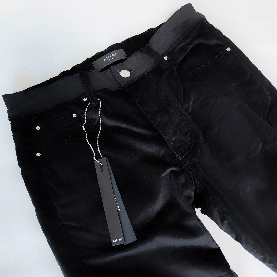 新品 AMIRI 21AW VELOUR SKINNY STACK PANTS