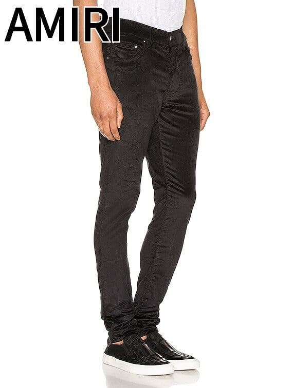 新品 AMIRI 21AW VELOUR SKINNY STACK PANTS