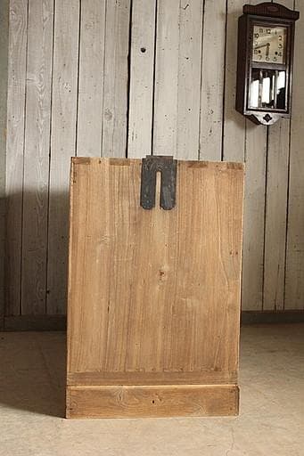 前面ガラスの引き出し3段×小引き出し2段　食器棚　シャツケース　タンス　古家具