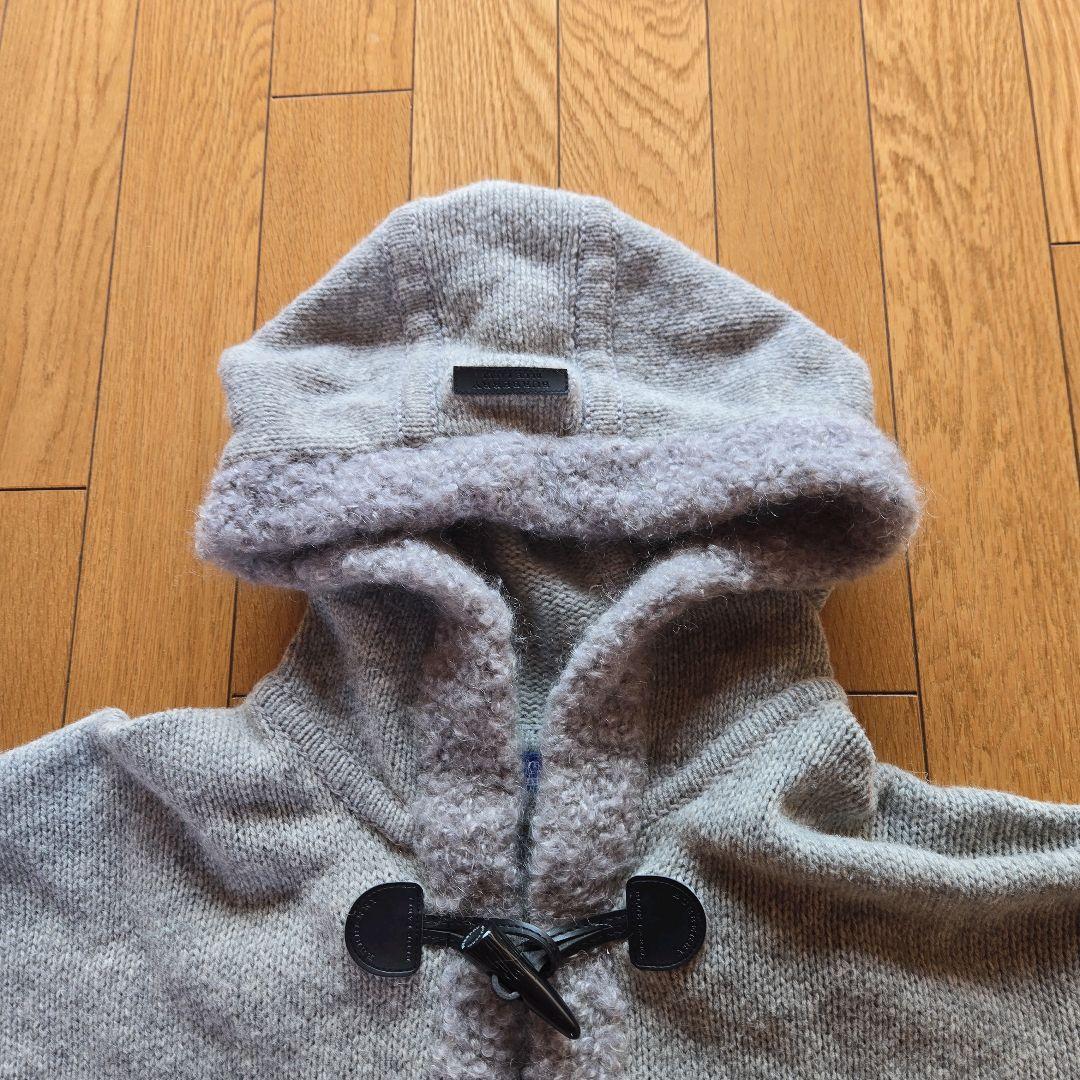 バーバリーブルーレーベル ポンチョコート ケープ マント ボア ファー フード