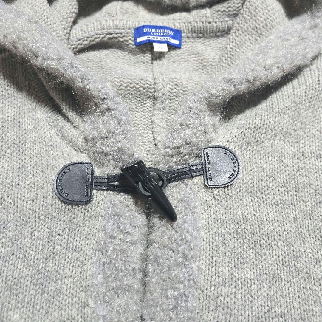 バーバリーブルーレーベル ポンチョコート ケープ マント ボア ファー フード