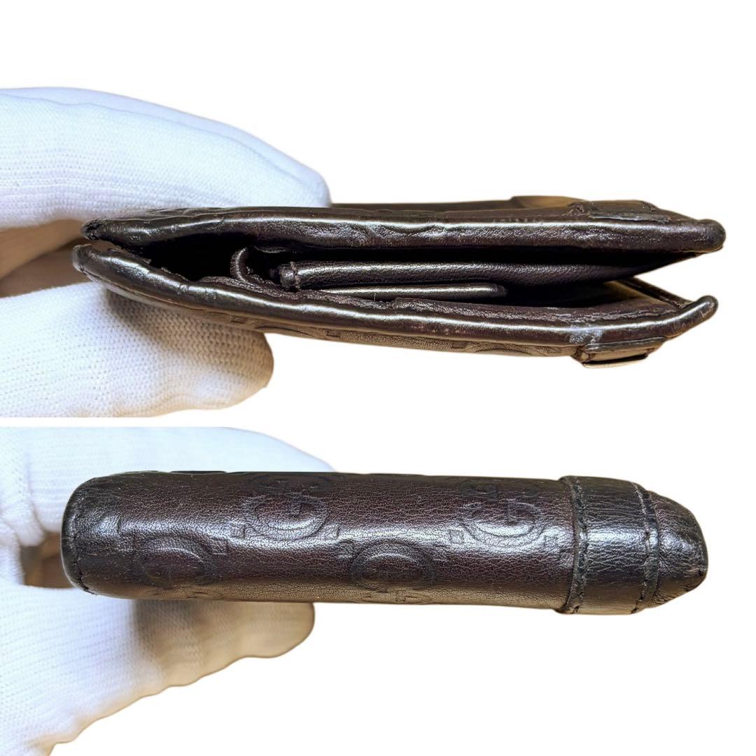 GUCCI グッチ 二つ折り財布 シマ インターロッキング GG ロゴプレート