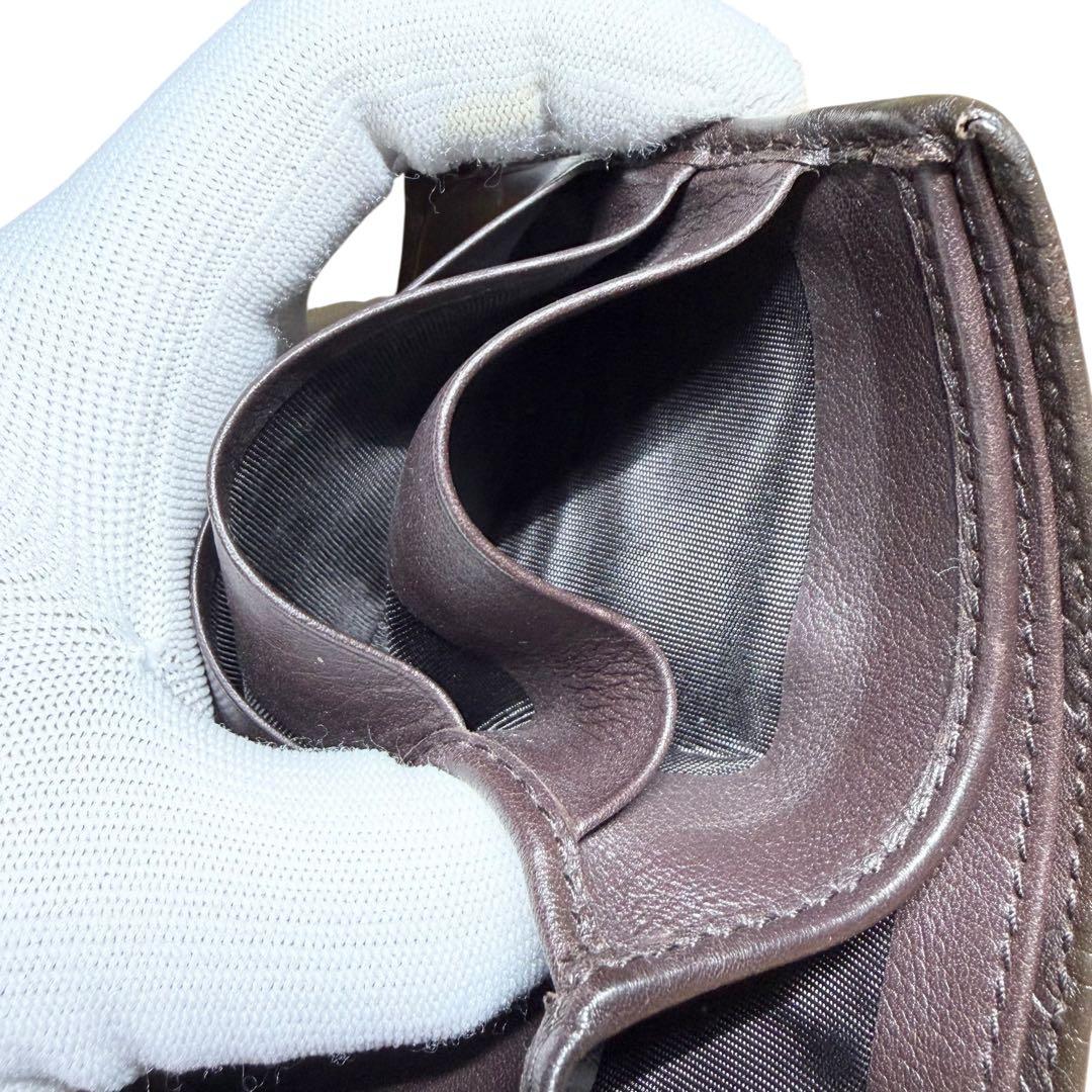 GUCCI グッチ 二つ折り財布 シマ インターロッキング GG ロゴプレート