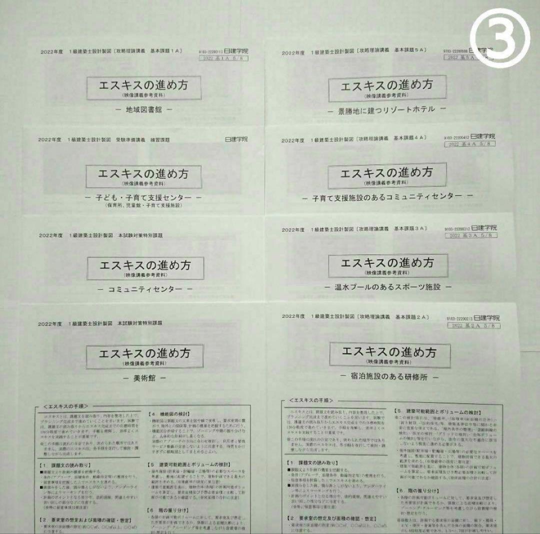 R4年度 1級建築士 製図 テキスト 課題一式　日建学院