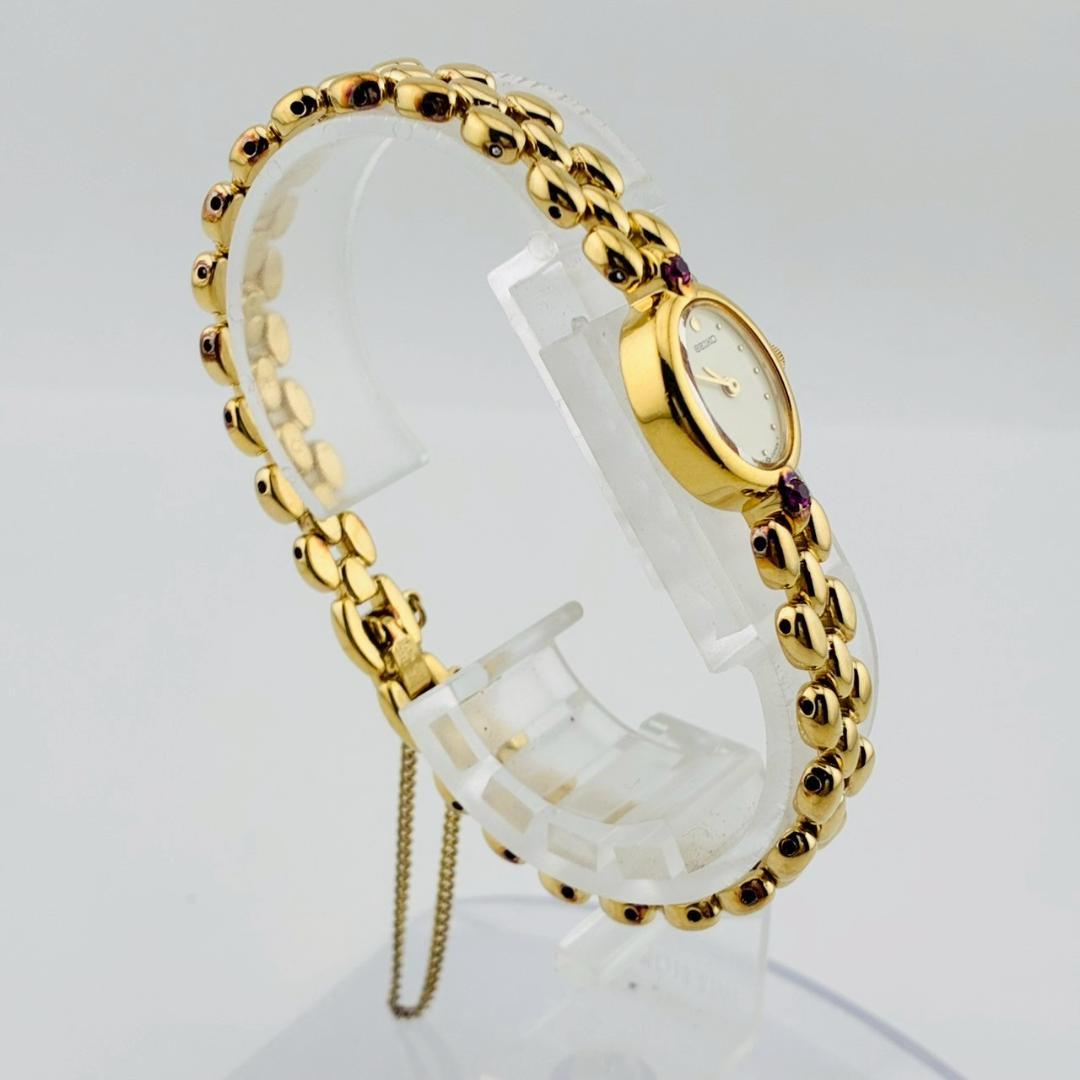 【電池交換済】SEIKO　レディース腕時計　2pカラーストーン　ゴールド