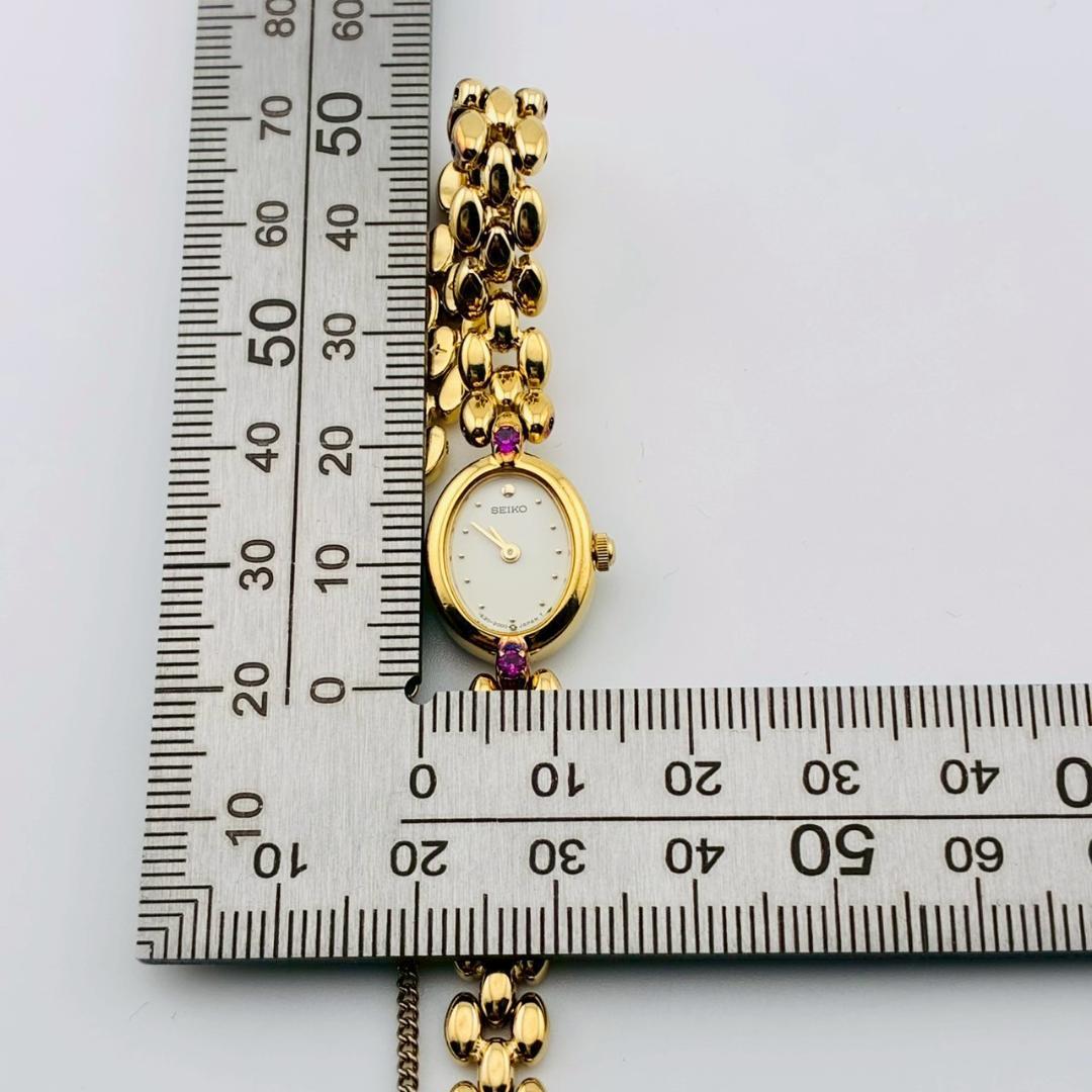 【電池交換済】SEIKO　レディース腕時計　2pカラーストーン　ゴールド