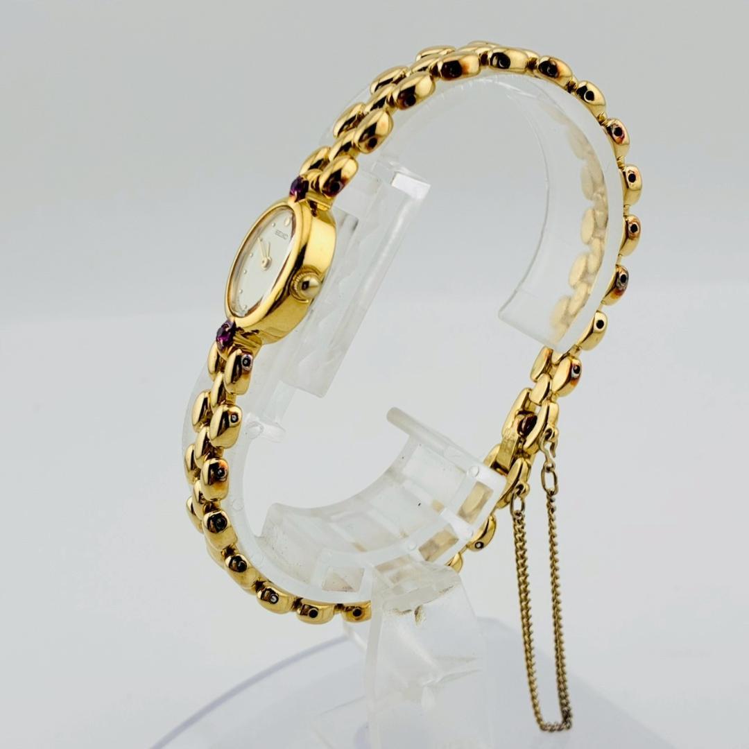 【電池交換済】SEIKO　レディース腕時計　2pカラーストーン　ゴールド