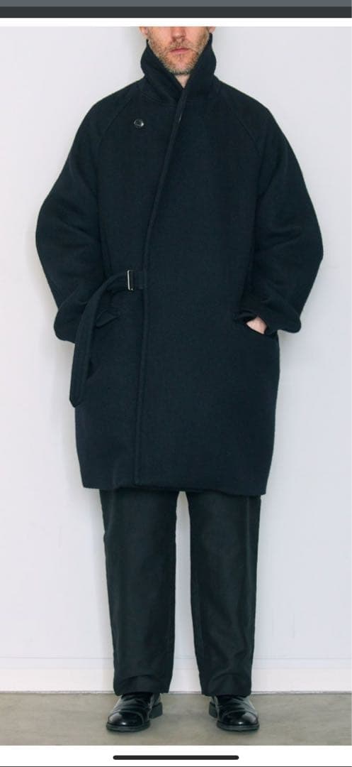 COMOLI ウール ショールカラーコート　サイズ1