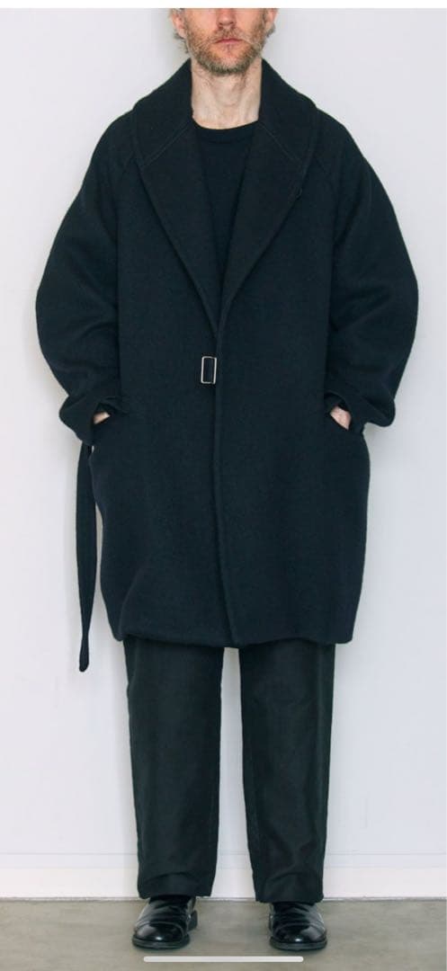 COMOLI ウール ショールカラーコート　サイズ1