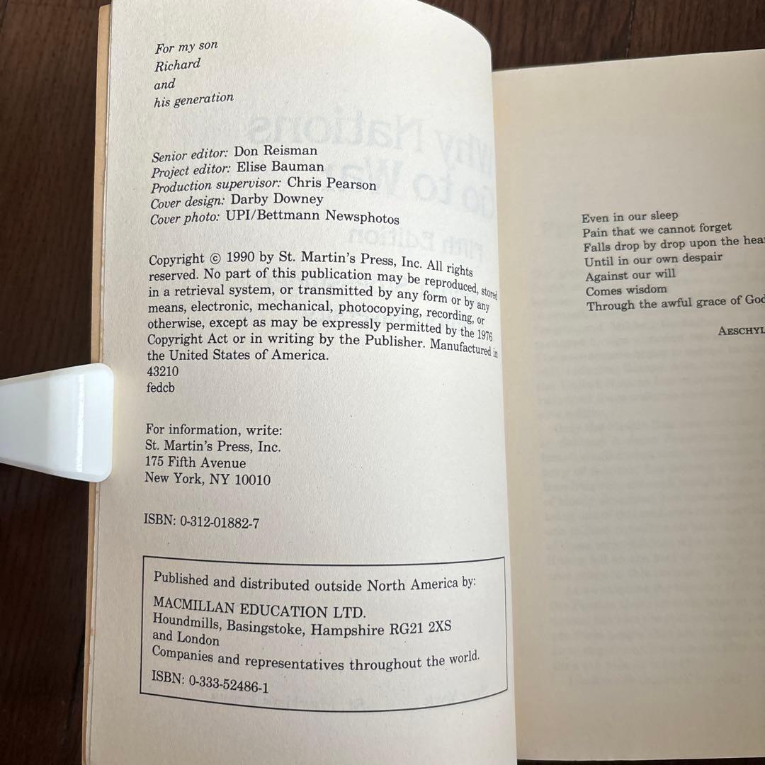 洋書 Why Nations Go To War John G.Stoessinger