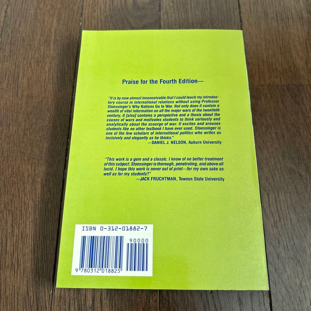 洋書 Why Nations Go To War John G.Stoessinger
