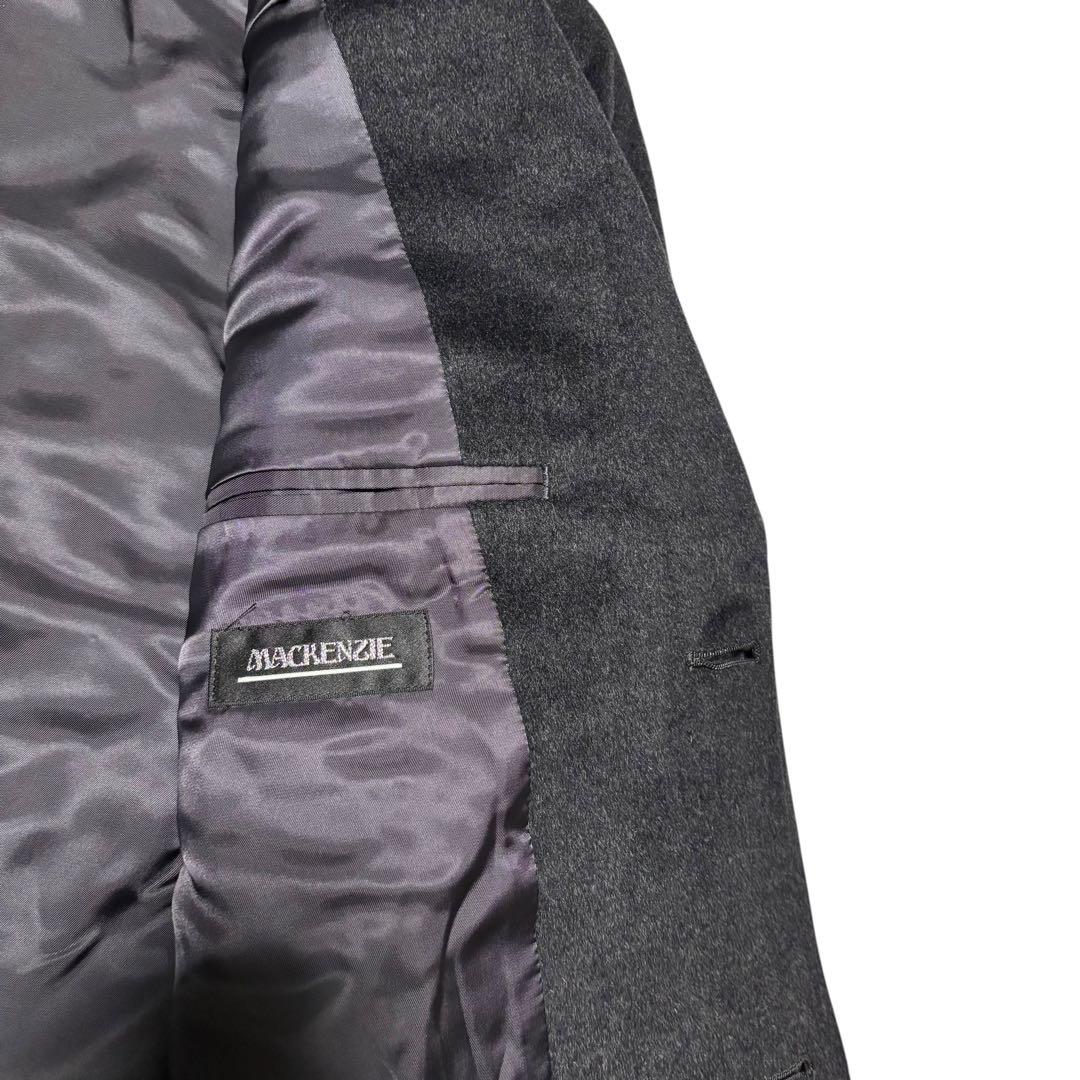 【新品未使用タグ付き×カシミヤ30%】マキシ丈比翼チェスターコート 日本製 黒S