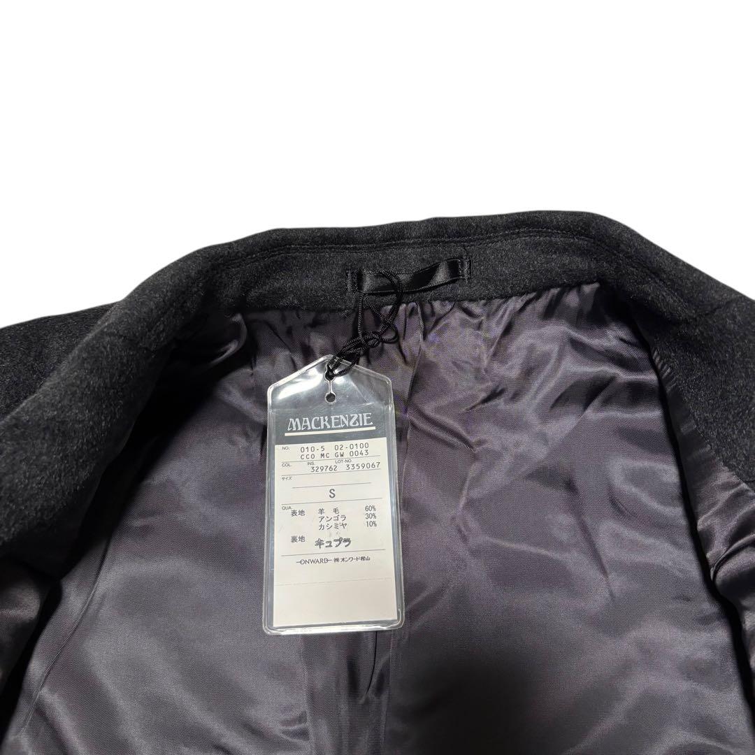 【新品未使用タグ付き×カシミヤ30%】マキシ丈比翼チェスターコート 日本製 黒S