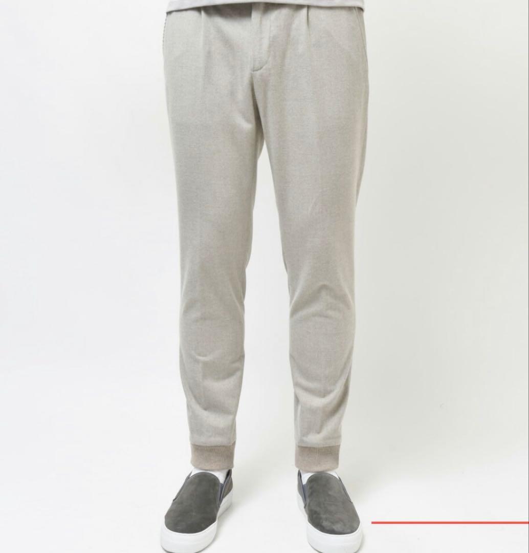 GTA GIORGINOジョルジーノ テックフランネル1プリーツリブパンツ　48