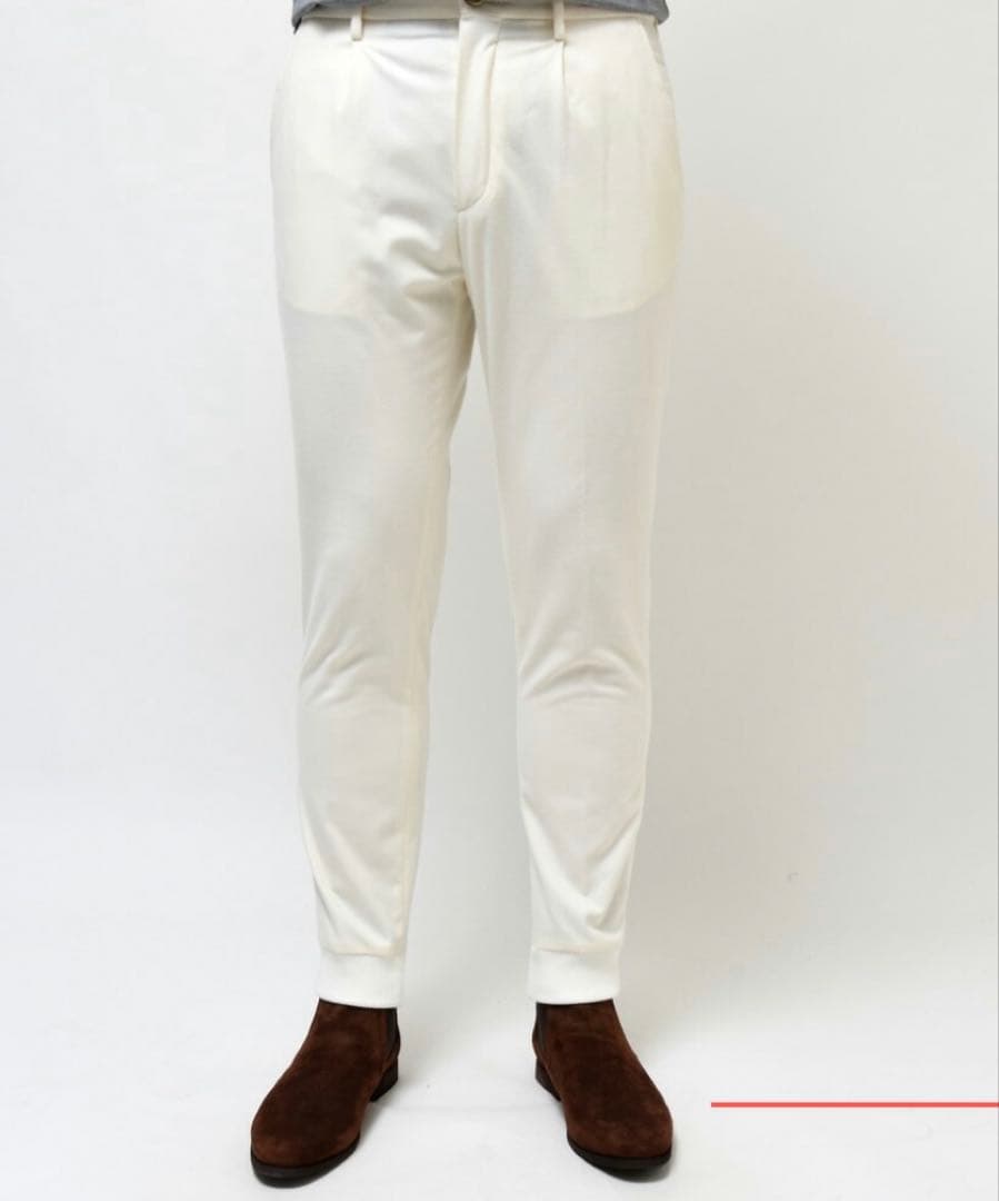 GTA GIORGINOジョルジーノ テックフランネル1プリーツリブパンツ　48