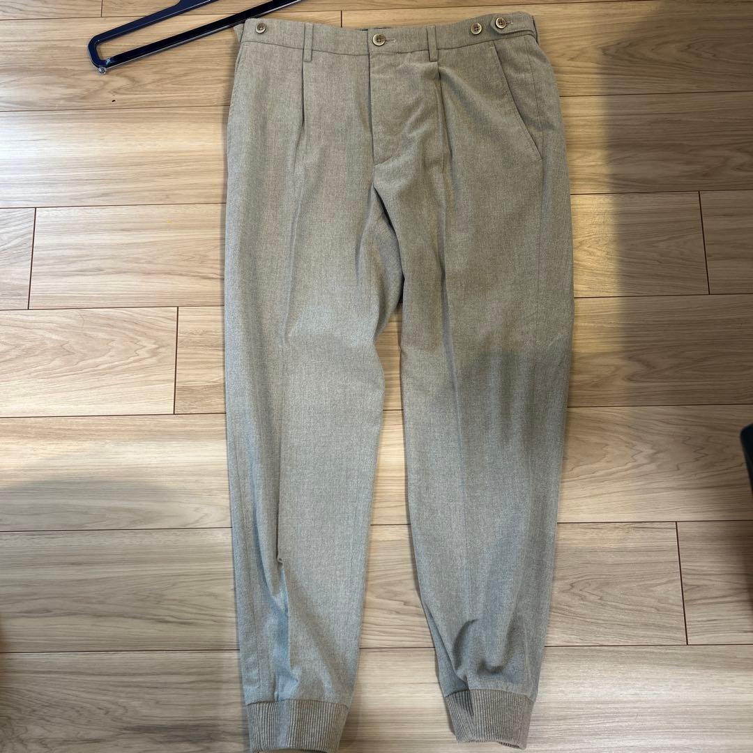 GTA GIORGINOジョルジーノ テックフランネル1プリーツリブパンツ　48