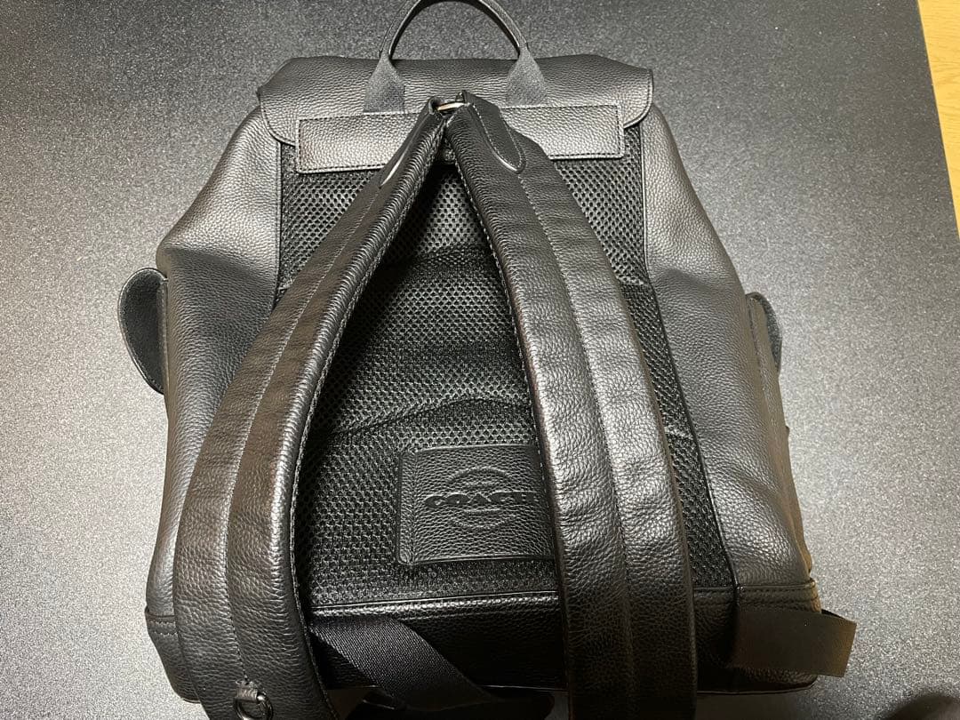 COACH ブラック レザーバックパック