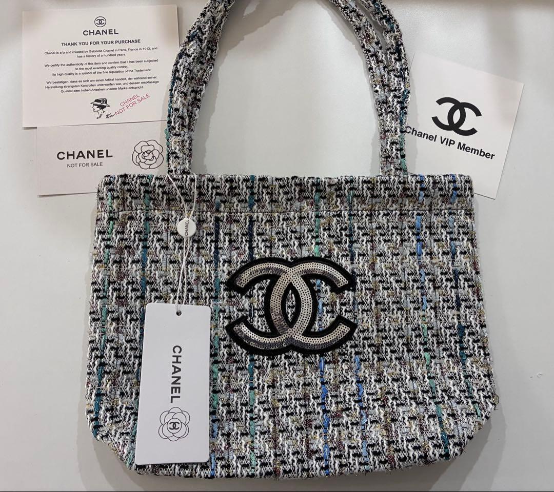 m*1様 CHANEL シャネルノベルティ　トートバッグ　ハンドバッグ　ブルーラ