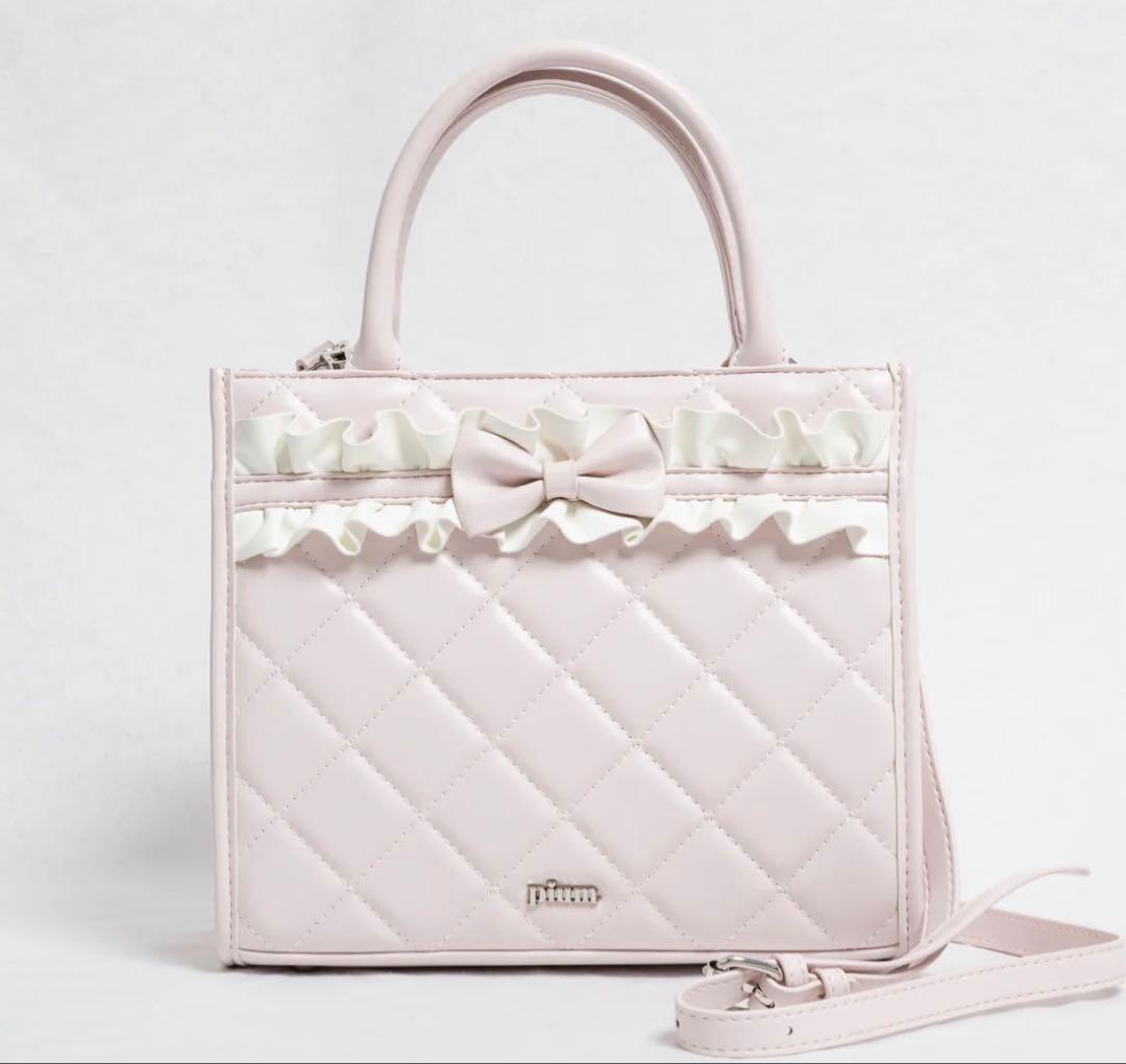 pium フロントフリルキルティング2wayトート