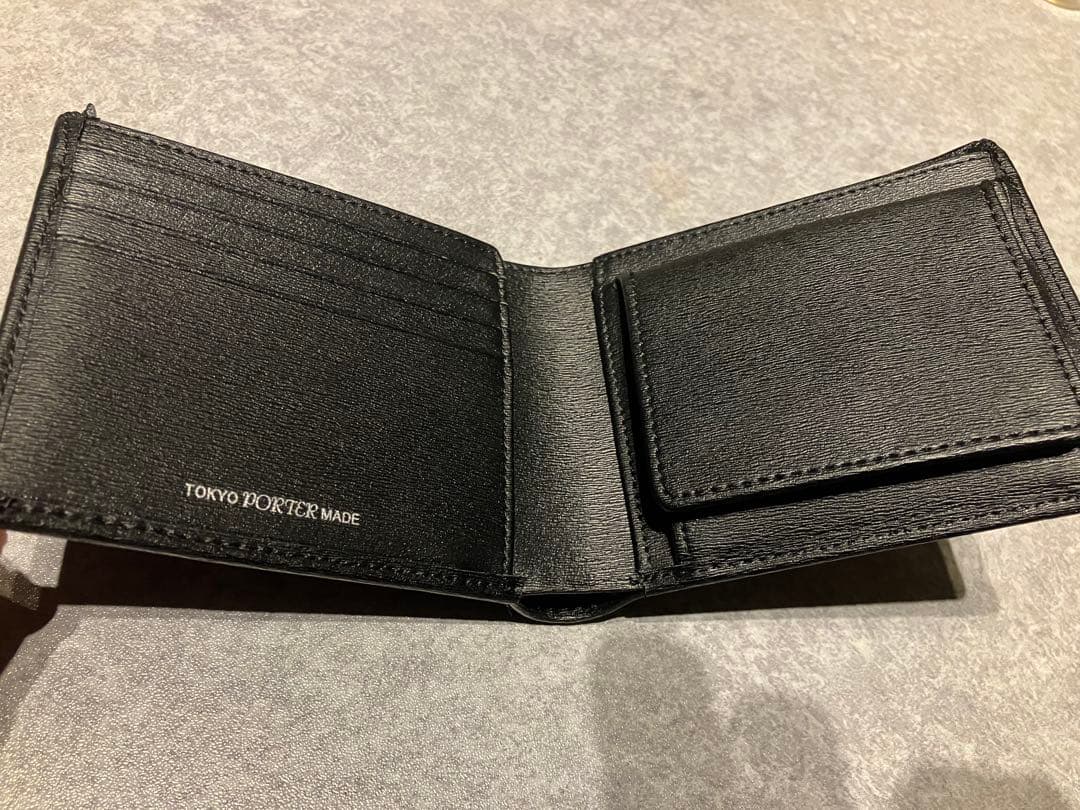 ポーターPORTER カレント　二つ折り財布　ブラック　箱付