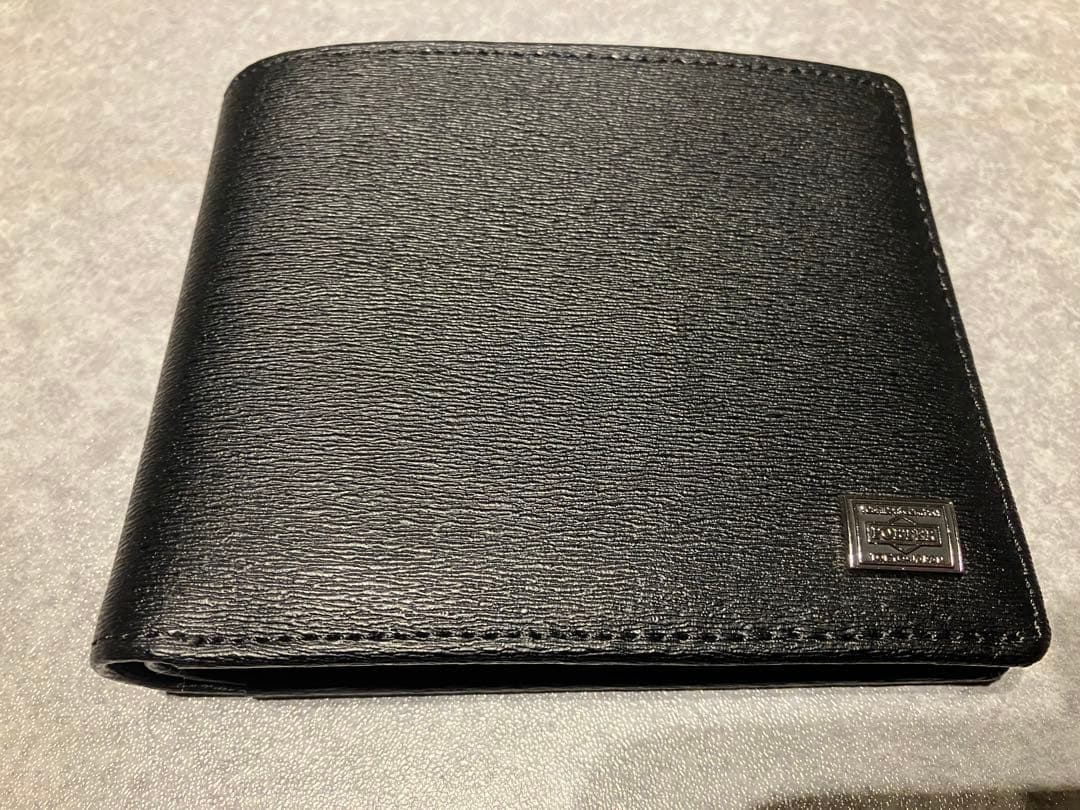 ポーターPORTER カレント　二つ折り財布　ブラック　箱付