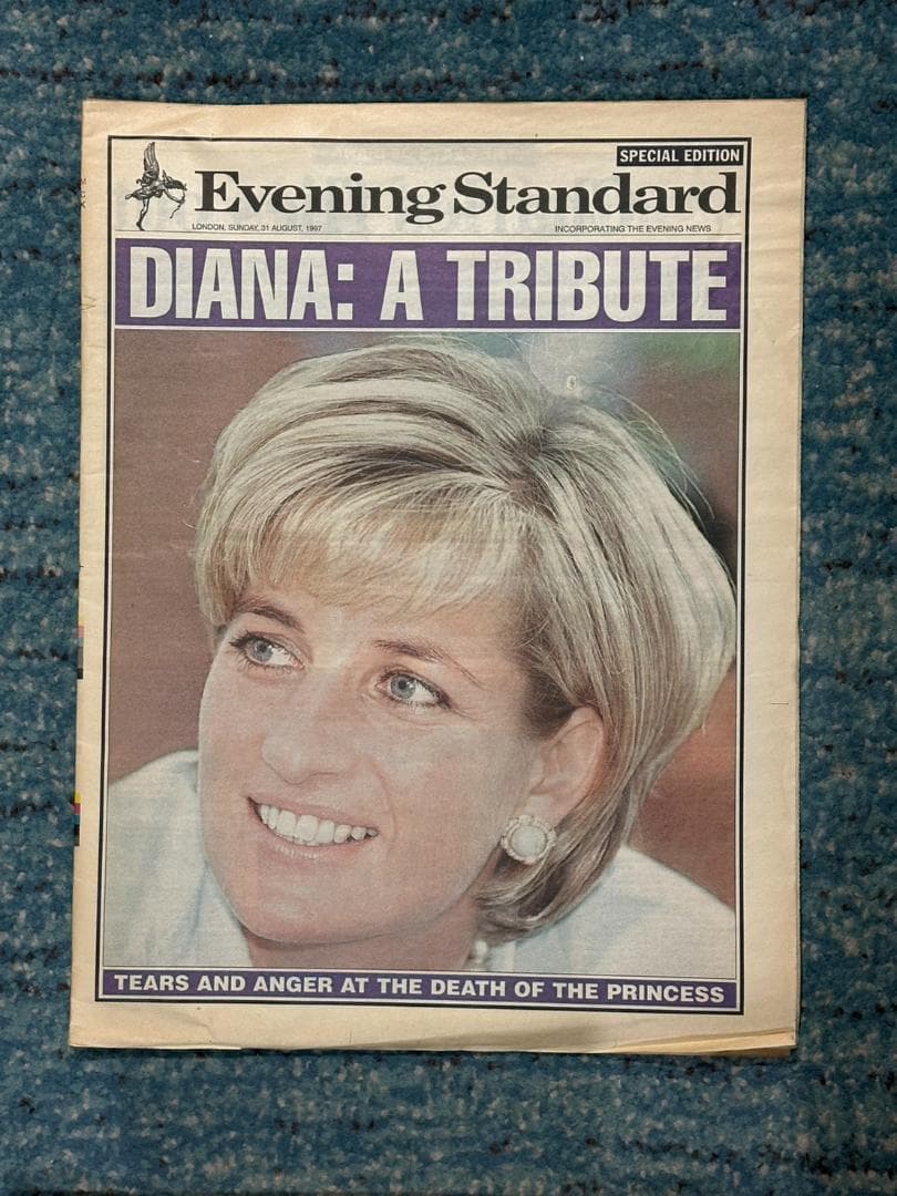 現地号外5部　ダイアナ妃　1997年8月31日　ロンドン
