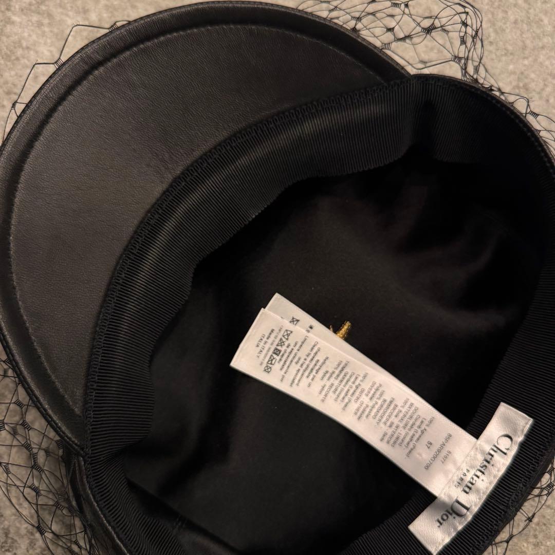 Christian Dior レザーキャスケット 57cm 美品