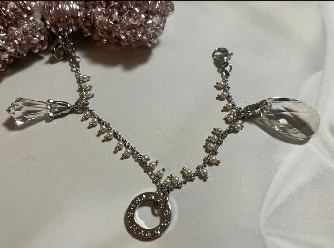 美品★アンテプリマ ガーラグリッターチャーム★ピンク リボン