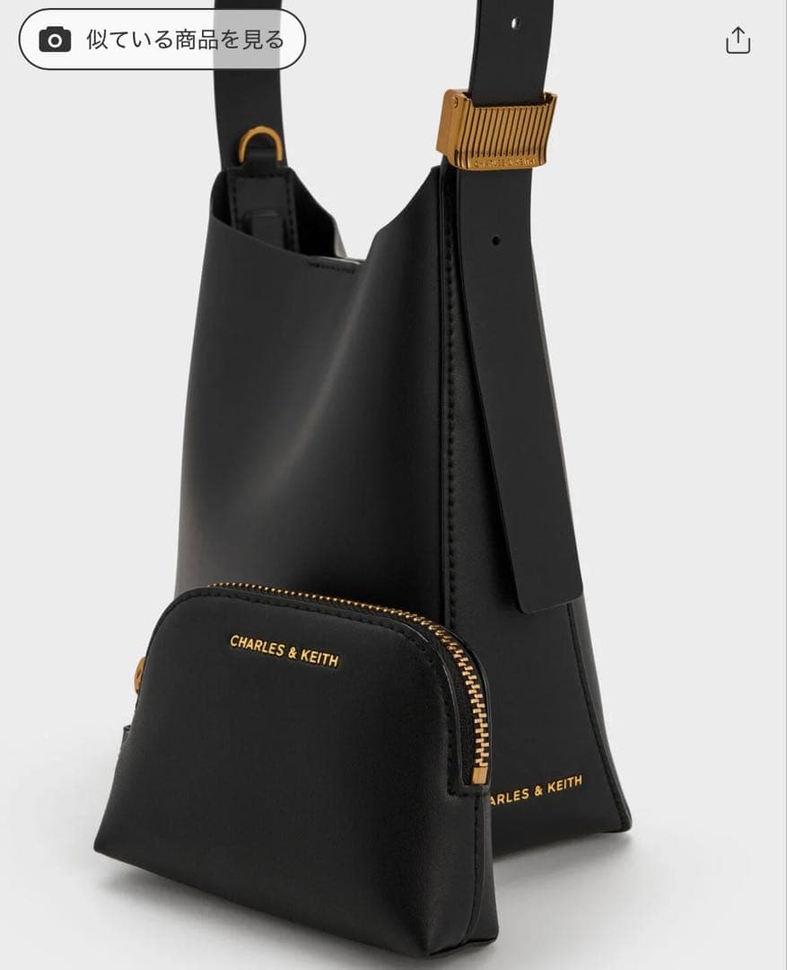 CHARLES & KEITH Edna エドナ バケツバッグ ブラック