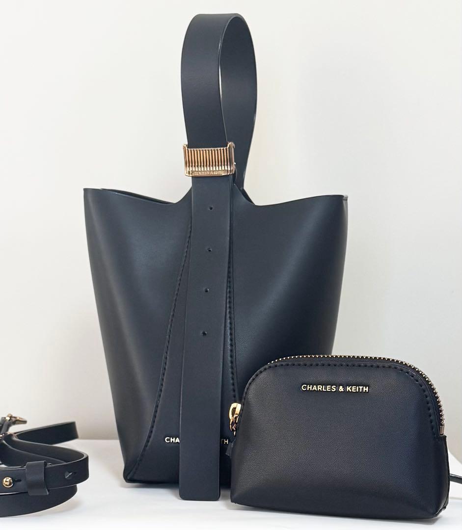 CHARLES & KEITH Edna エドナ バケツバッグ ブラック