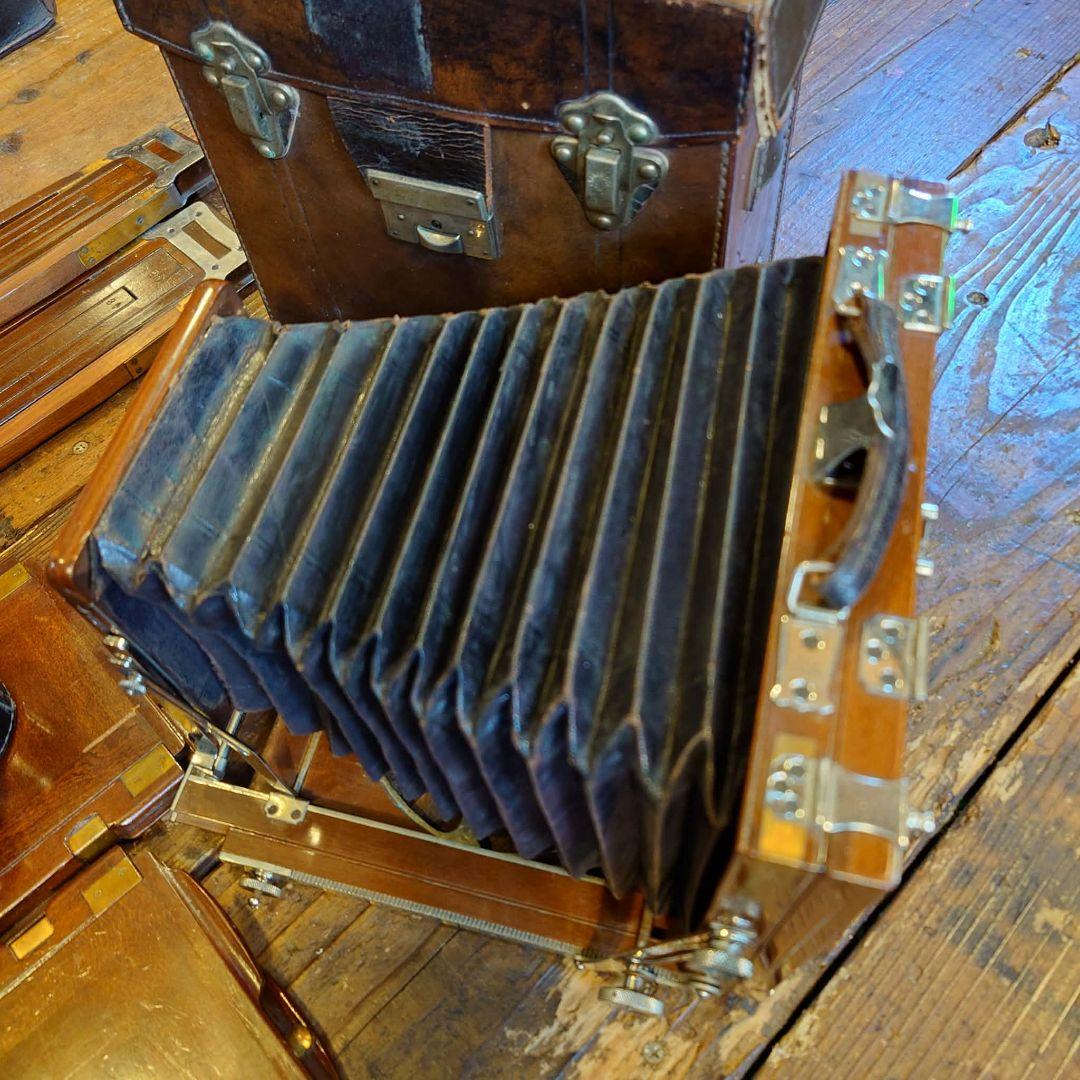 R.Konishi 木製 大判カメラ 蛇腹カメラ シャッター レンズ 三脚