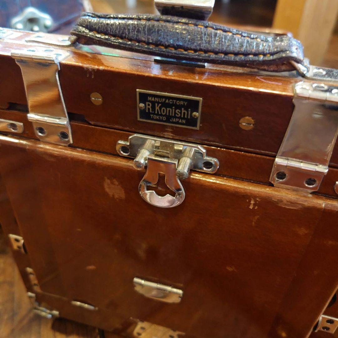 R.Konishi 木製 大判カメラ 蛇腹カメラ シャッター レンズ 三脚