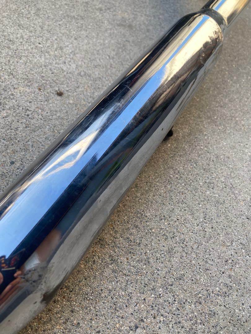 希少 当時物 ショベルヘッド スラッシュカットマフラー 1-3/4 ステー付き