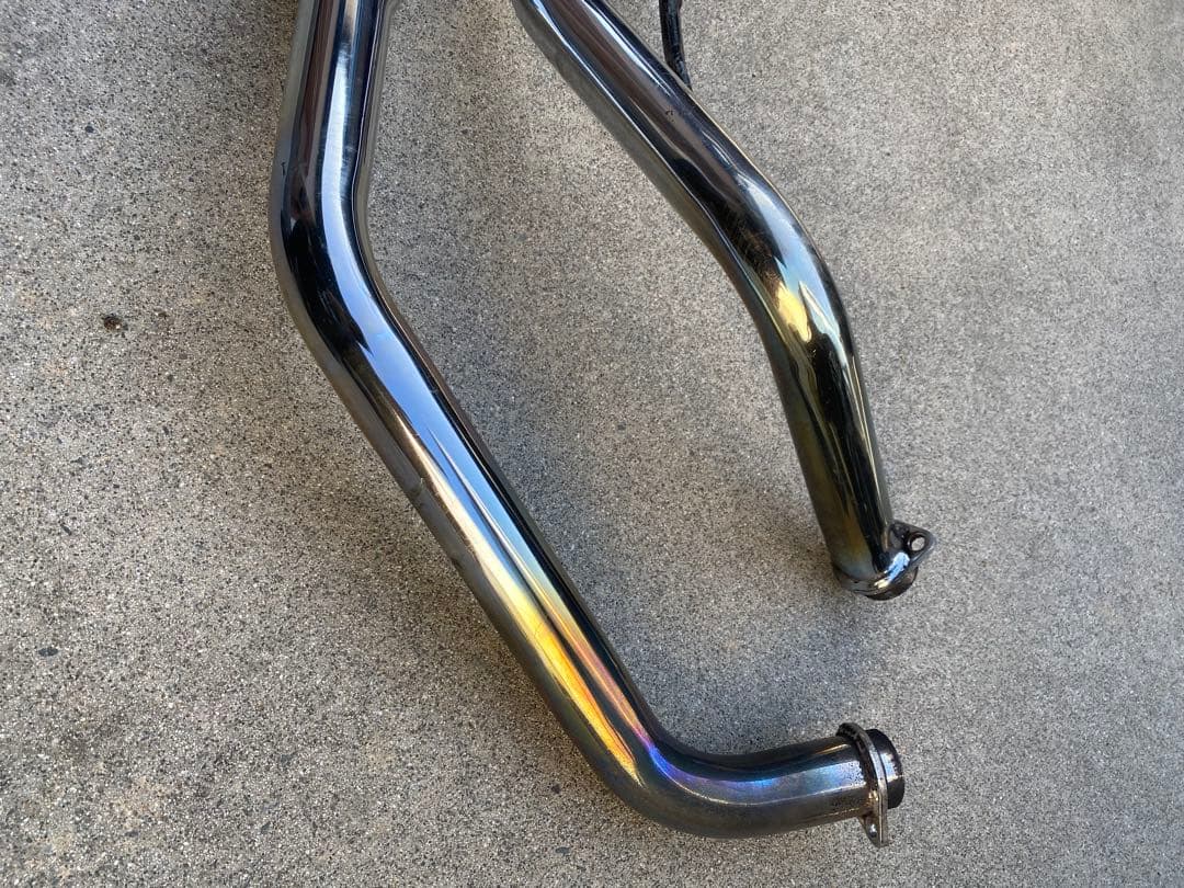 希少 当時物 ショベルヘッド スラッシュカットマフラー 1-3/4 ステー付き