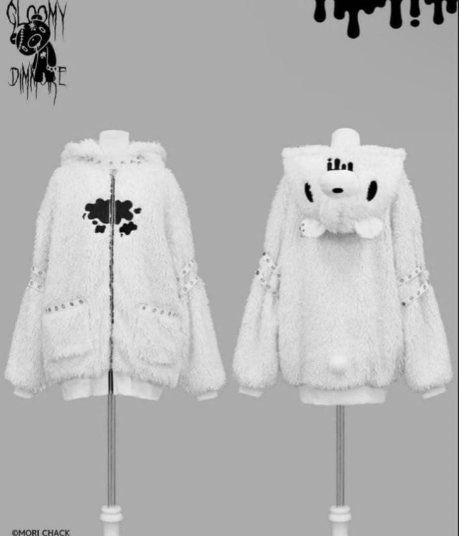 DimMoire グル〜ミ〜 グルーミー ボア パーカー ホワイト GLOOMY