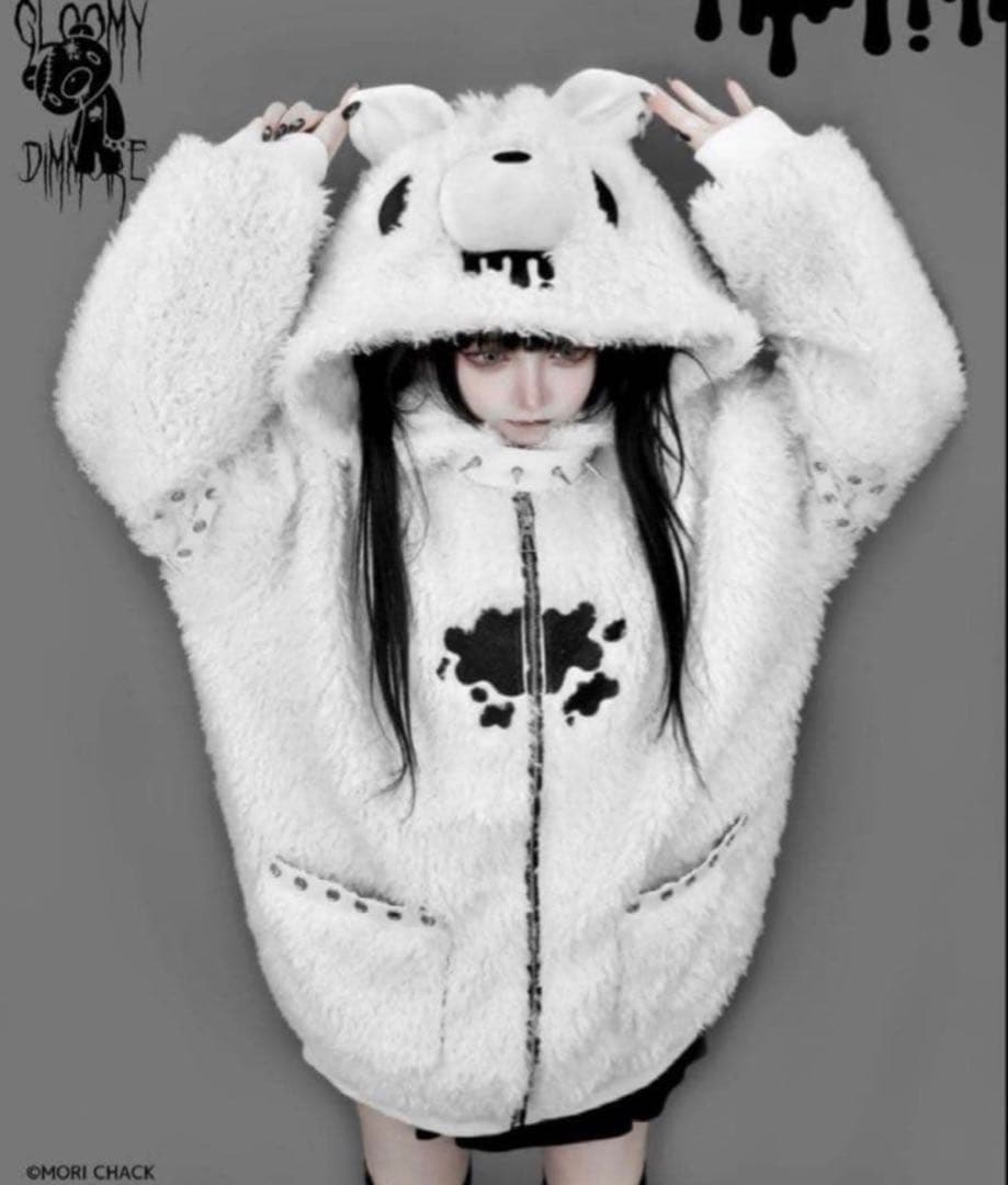 DimMoire グル〜ミ〜 グルーミー ボア パーカー ホワイト GLOOMY