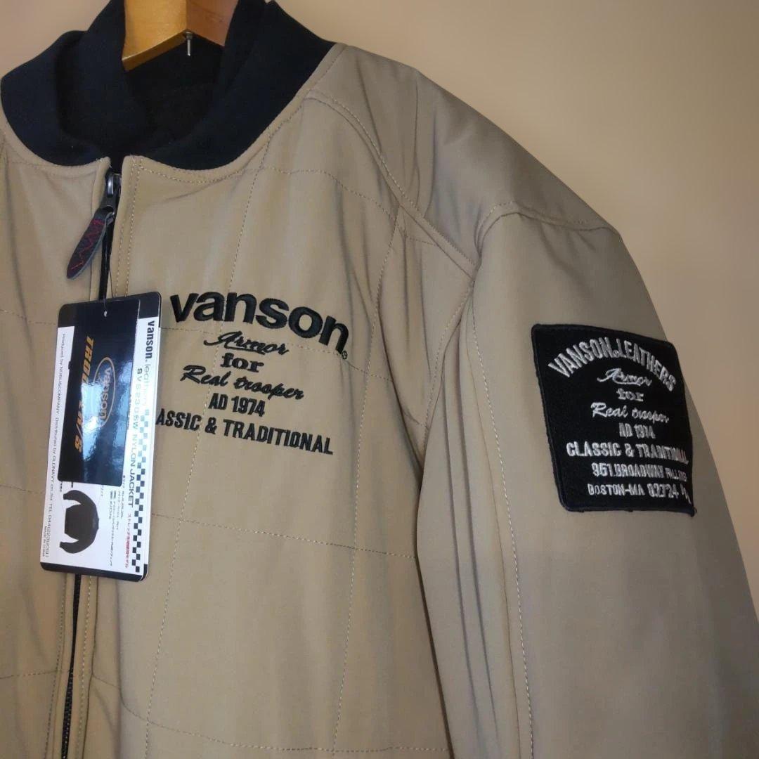 【VANSON】バンソン秋冬用バイクナイロンジャケット メンズ ベージュ