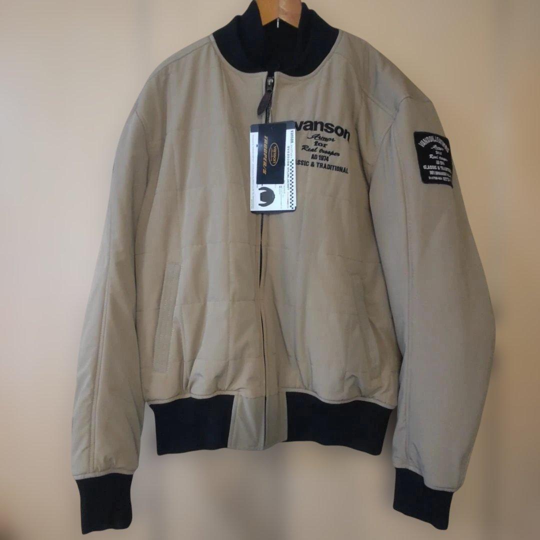 【VANSON】バンソン秋冬用バイクナイロンジャケット メンズ ベージュ