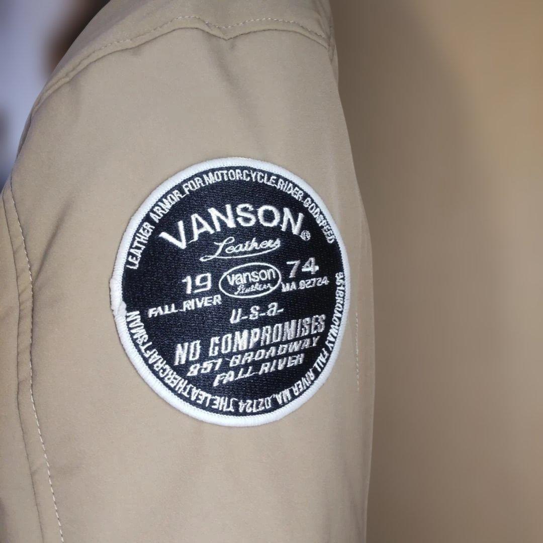 【VANSON】バンソン秋冬用バイクナイロンジャケット メンズ ベージュ