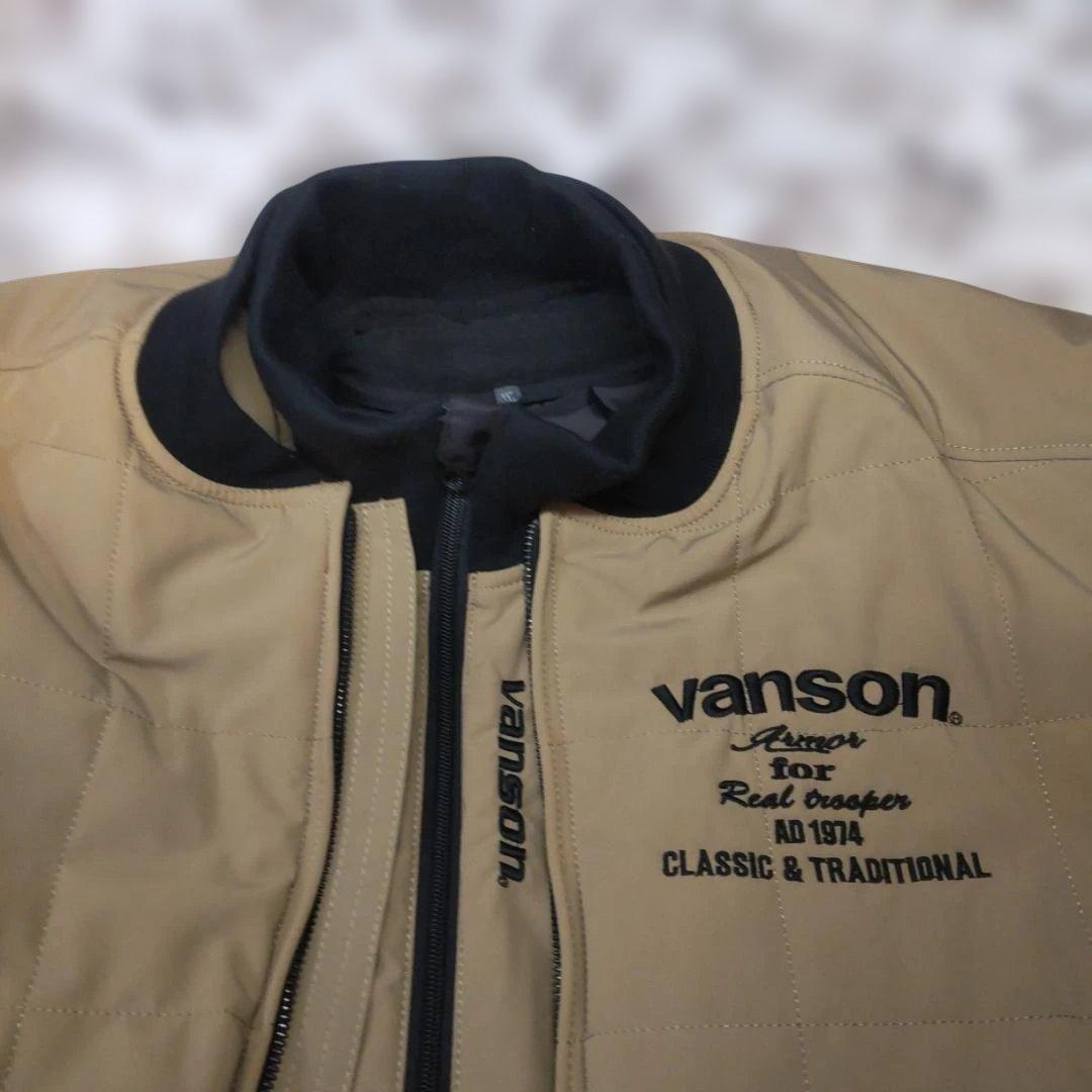 【VANSON】バンソン秋冬用バイクナイロンジャケット メンズ ベージュ