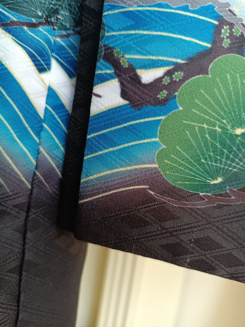 白地に鷹☆５歳男の子七五三着物☆