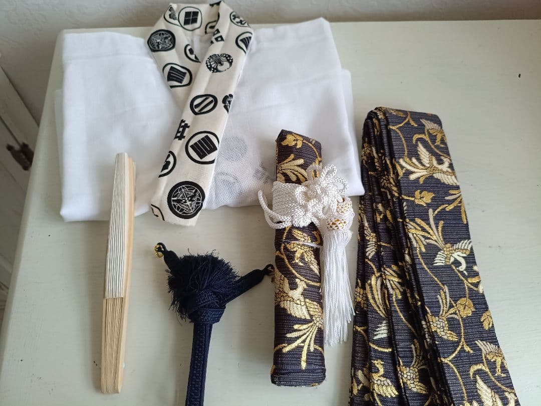 白地に鷹☆５歳男の子七五三着物☆